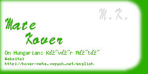 mate kover business card